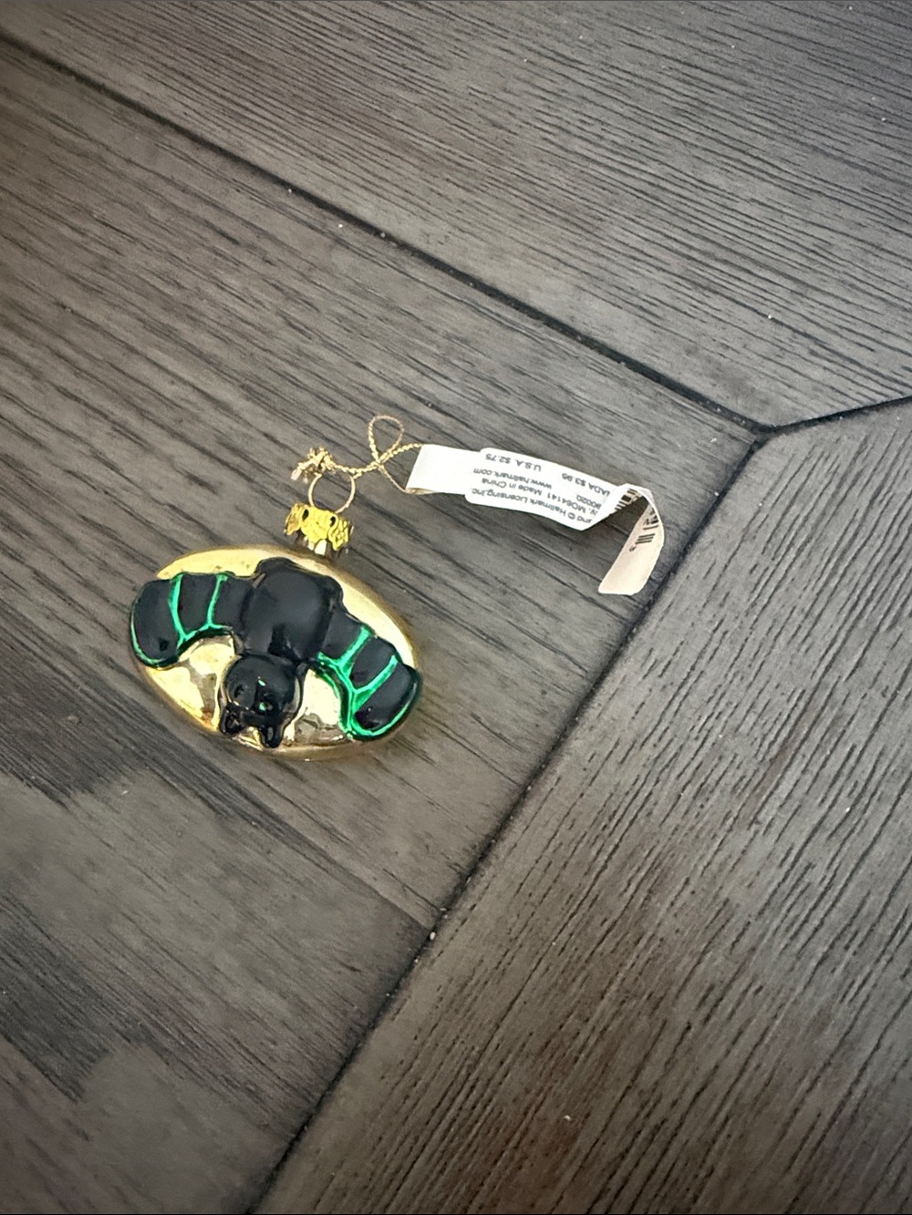 Hallmark Gold and Black Scarab Hair Charm with Green Accents
